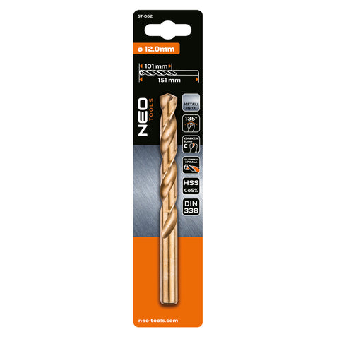 Csigafúró HSS-Cobalt 5% 12mm