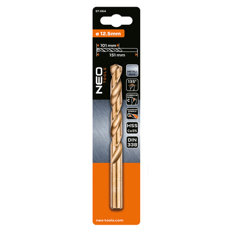 Csigafúró HSS-Cobalt 5% 12.5mm