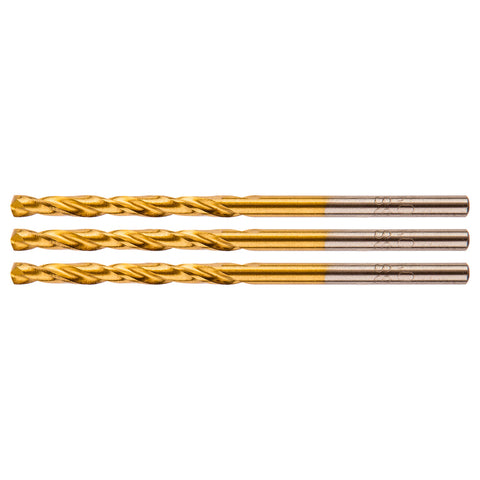 Csigafúró HSS Titán bevonattal 2.5mm, 3db, min. rendelés: 5cs