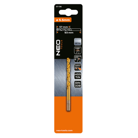 Csigafúró HSS Titán bevonattal 5.5mm, min. rendelés: 5db