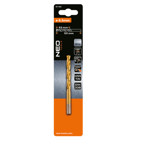 Csigafúró HSS Titán bevonattal 6.5mm