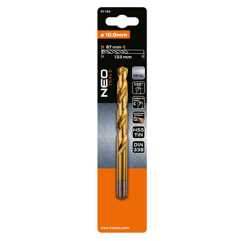 Csigafúró HSS Titán bevonattal 10mm
