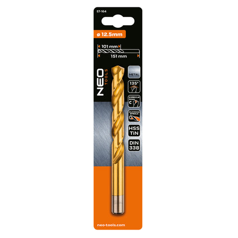 Csigafúró HSS Titán bevonattal 12.5mm