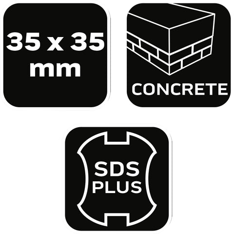 Stokkolófej véső, SDS PLUS 40x40mm, 16 stokkoló fej