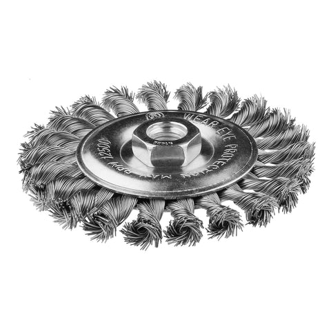 Drótkorong, tányér egyenes, sodrott 125mm INOX M14