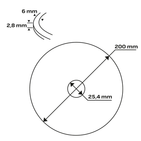 Gyémánt vágókorong 200x25.4mm turbo