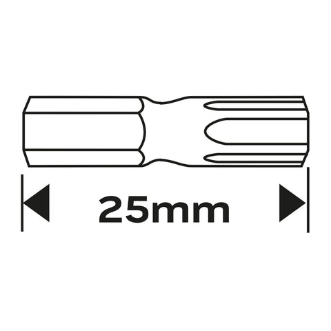Csavarhúzó bit Torx 27, 25mm, 1/4", 2db, min. rendelés: 3cs, NEO TOOLS