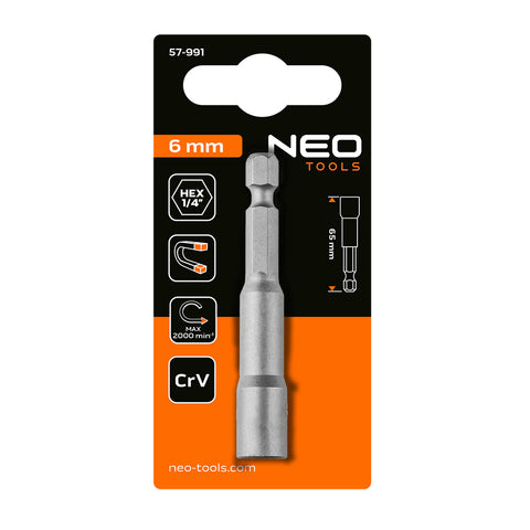Csavarbehajtó, hatlapú, mágneses, 6mm, min. rendelés: 5db, NEO TOOLS