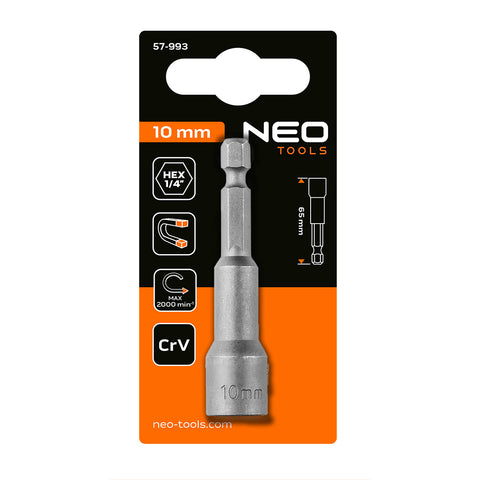 Csavarbehajtó, hatlapú, mágneses, 10mm, NEO TOOLS