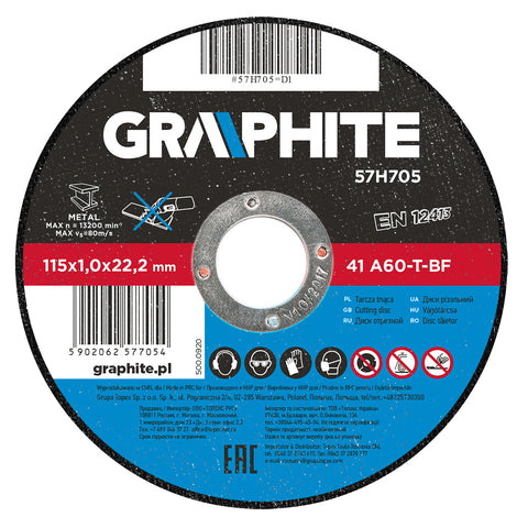 Vágókorong fémhez 115x1x22mm, 41A60-T-BF, min. rendelés: 5db
