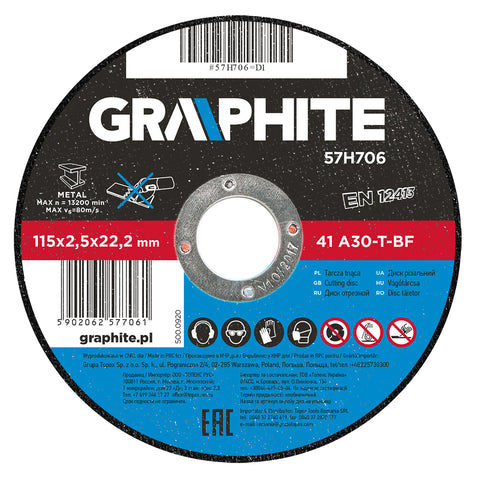 Vágókorong fémhez 115x2.5x22mm, 41 A30-T-BF, min. rendelés: 5db