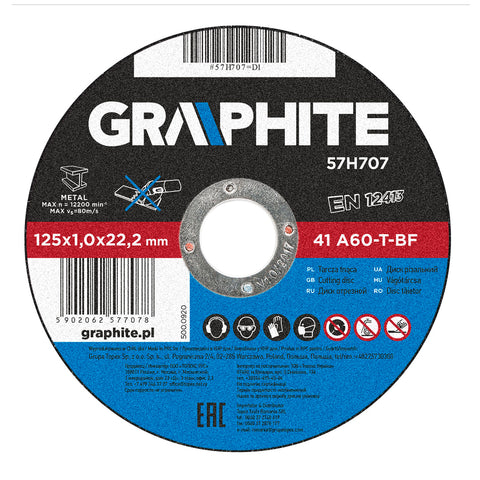 Vágókorong fémhez 125x1x22mm, 41A60-T-BF