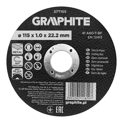 Vágókorong fémhez, alumínium oxid 115x1x22,2  41 A60-T-BF, min.rendelés: 3db