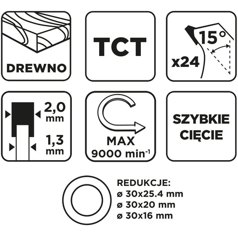 Körfűrészlap keményfém fogakkal, 190x30mm, 24fog