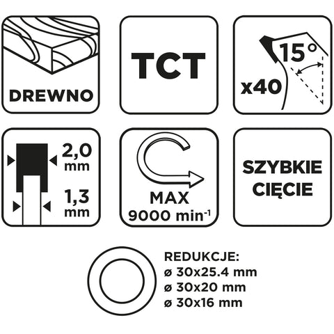 Körfűrészlap, keményfém fogakkal, 190x30mm, 40fog