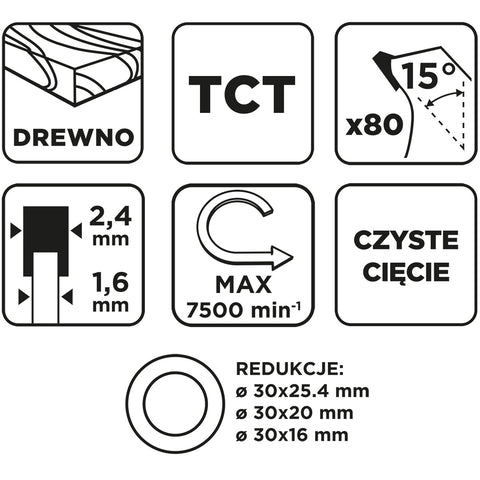 Körfűrészlap, keményfém fogakkal, 230x30mm, 80fog