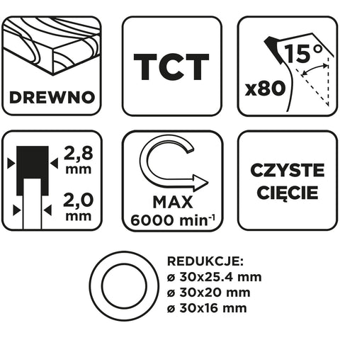 Körfűrészlap, keményfém fogakkal, 300x30mm, 80fog