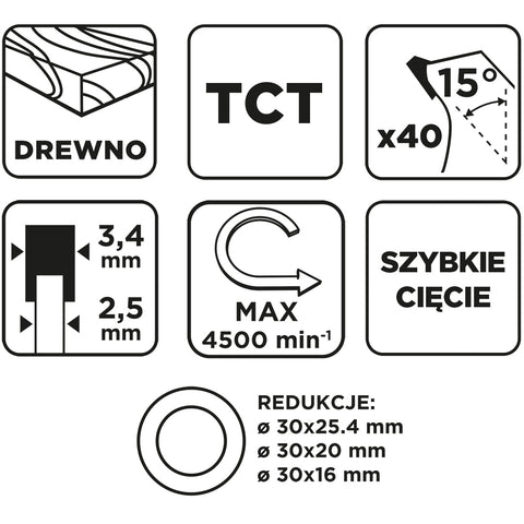 Körfűrészlap, keményfém fogakkal, 400x30mm, 40fog