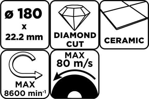 Gyémánt vágókorong 180x22.2mm, vizes