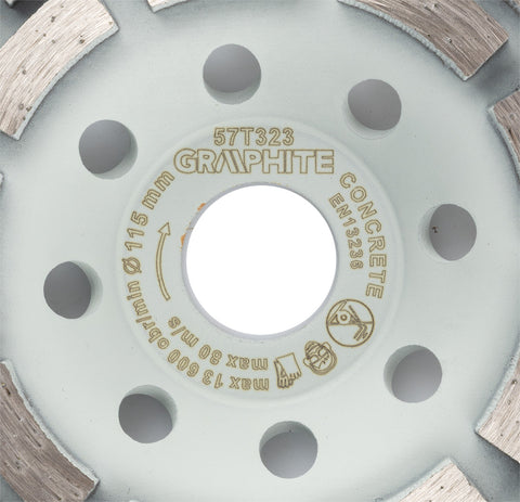 Gyémánt csiszolókorong 115x22.2mm, szegmenses, 2 soros, száraz
