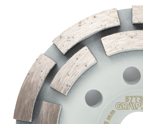 Gyémánt csiszolókorong 125x22.2mm, szegmenses, 2 soros, száraz