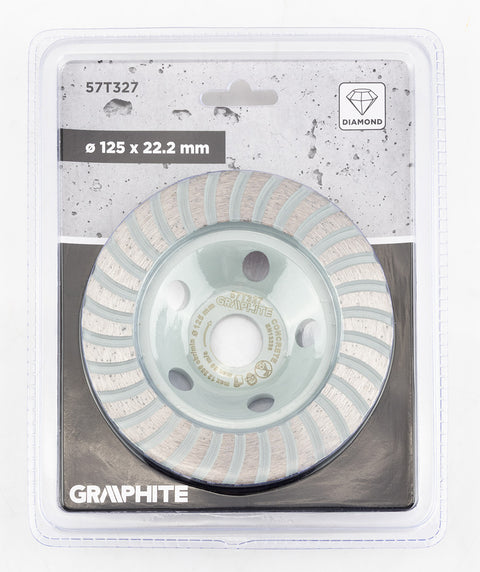 Gyémánt csiszolókorong 125x22.2mm, turbo, száraz