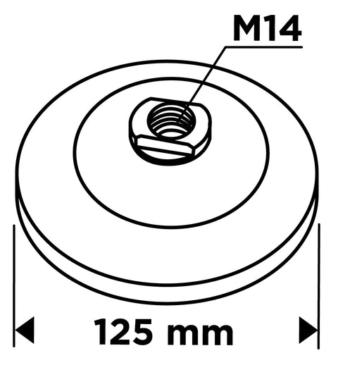 Drótkorong, tányér, sodrott, 125mm, M14