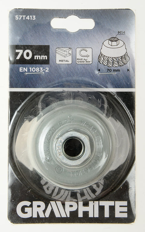 Drótkorong, fazék, sodrott, 70mm, M14