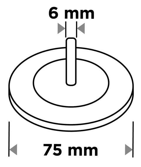 Drótkorong, tányér, műanyag, 50mm, csapos