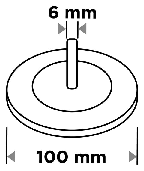 Drótkorong, tányér, műanyag, 100mm, csapos