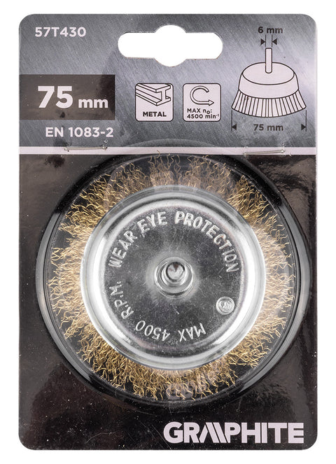 Drótkorong, fazék, hullámos, 75mm, csapos