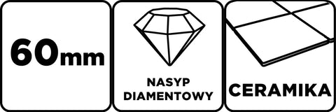 Multigép, rezgőgép lap, HCS, gyémántszemcsés, 60mm, íves vágó, kerámiához