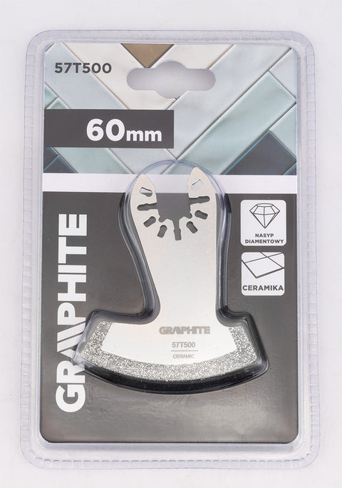 Multigép, rezgőgép lap, HCS, gyémántszemcsés, 60mm, íves vágó, kerámiához