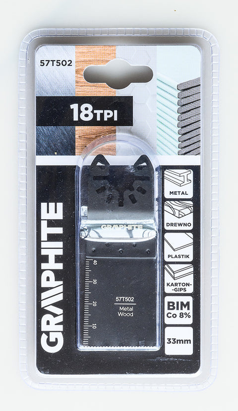 Multigép, rezgőgép lap, BIM,8% cobalt, 33mm, egyenes merülőfűrész, fémhez