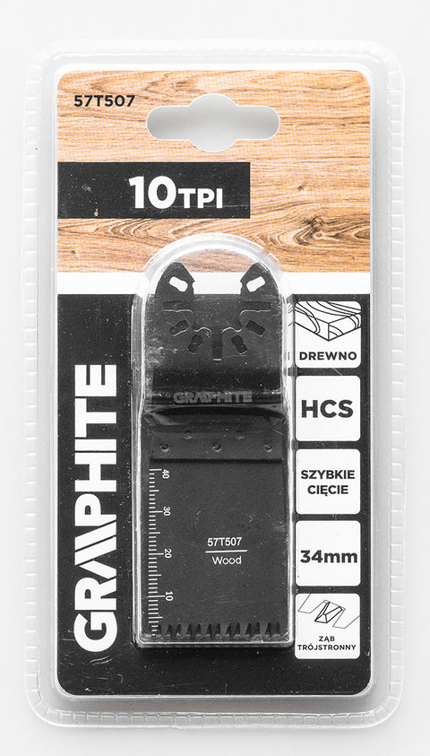 Multigép, rezgőgép lap, HCS, 10TPI, 34mm, egyenes merülőfűrész, 3oldalon élezett fogak, fához