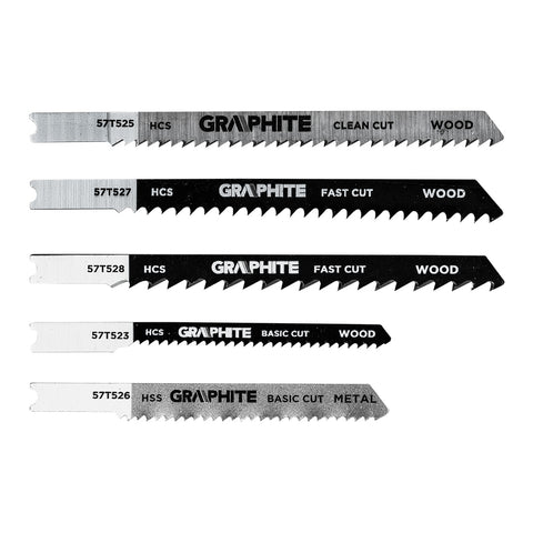 Dekopírfűrészlap készlet, U-befogó, HCS, fém-fa-műanyag, 5db-os