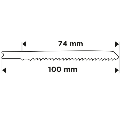 Dekopírfűrészlap, U-befogó, HCS, 6TPI, 74/100mm, fa-rétegelt lemez, 2db