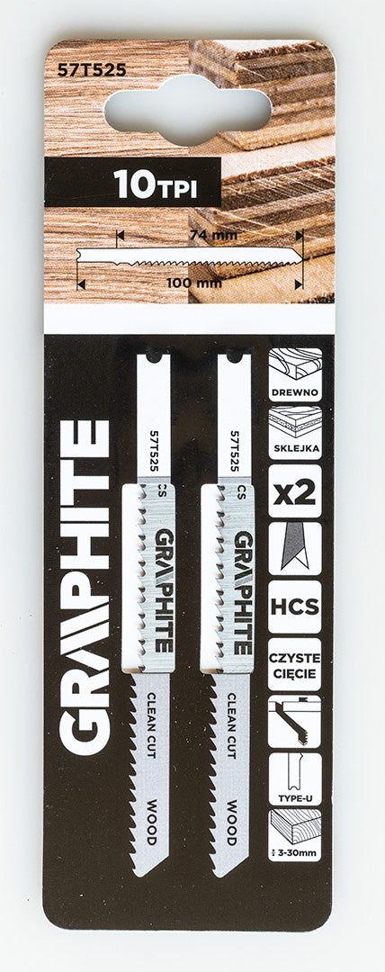 Dekopírfűrészlap, U-befogó, HCS, 10TPI, 74/100mm, fa-rétegelt lemez, 2db