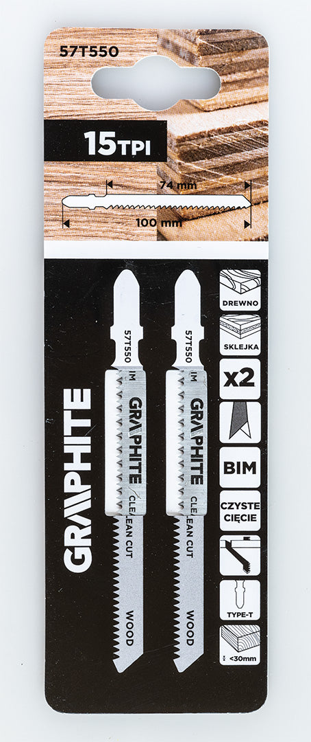 Dekopírfűrészlap, T-befogó, BIM, 14TPI, 74/100mm, fa-rétegelt lemez, 2db
