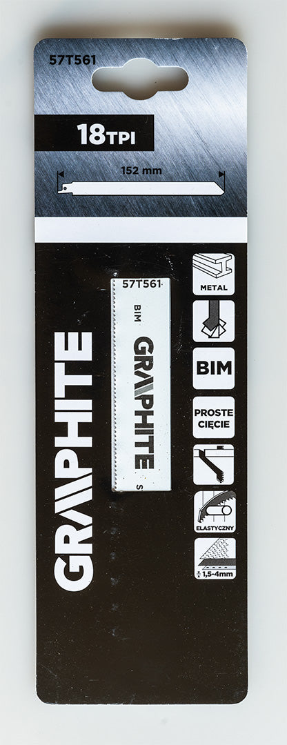 Orrfűrészlap, BIM, 18TPI, 152X19X0,9mm, fémhez