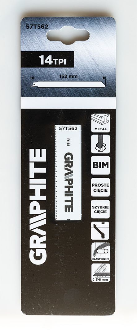 Orrfűrészlap, BIM, 14TPI, 152X19X0,9mm, fémhez