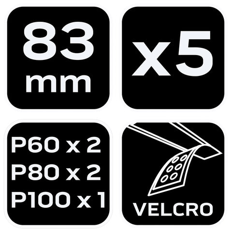 Multigép, rezgőgép csiszolópapír, delta, tépőzáras, 83x83x83mm, 5db, min. rendelés: 5db, NEO TOOLS