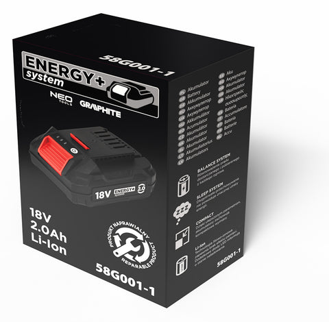 Akkumulátor 2Ah, Energy+ egyakkus rendszerhez, 18V, Boost Up