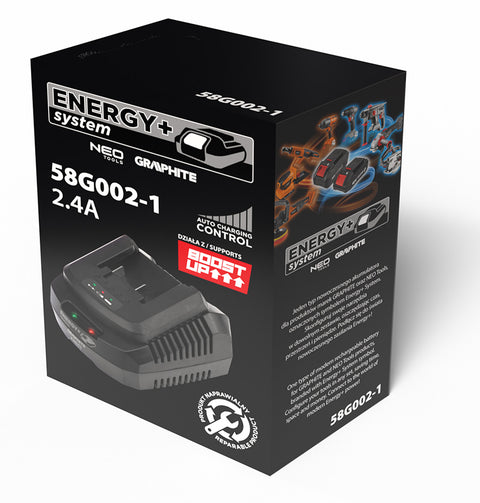 Akkumulátor töltő, ENERGY+ egyakkus rendszerhez, 65W, 2.4A