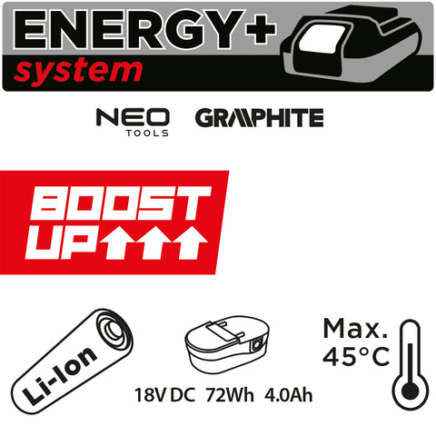 Akkumulátor 4Ah, Energy+ egyakkus rendszerhez, 18V, BOOST UP