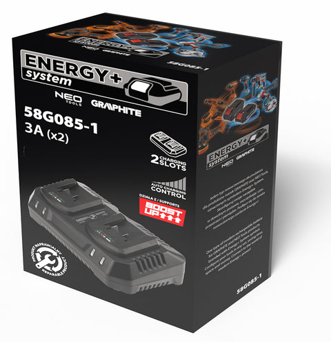 Dupla akkumulátortöltő Energy+ egyakkus rendszerhez, 240W, 2X3A