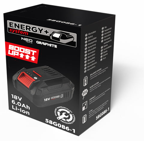 Akkumulátor Energy+ rendszerhez, 18V/6Ah, BOOST UP