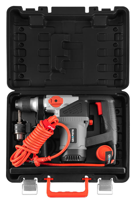 Fúrókalapács vésőfunkcióval, SDS PLUS, 900W, 4J, fogas tokmány, tartozékok, kofferben