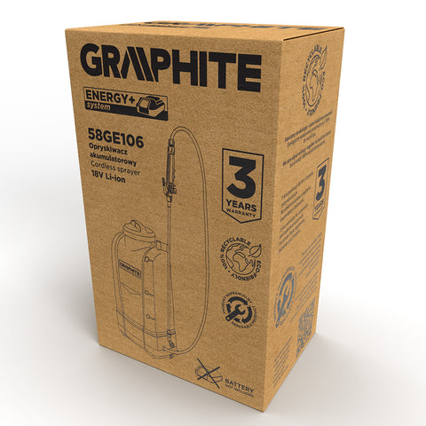 GRAPHITE 58GE106 Akkus permetező, Energy+ akkukkal kompatibilis, 15L