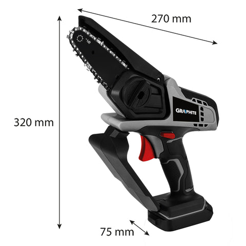 GRAPHITE 58GE116 Akkus mini láncfűrész, Energy+, 18V, 0-5400 fordulat/perc